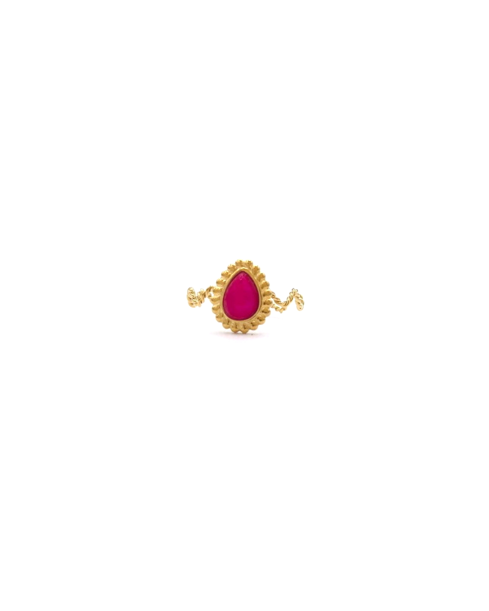 DELICATE FUSCIA STEEL RING