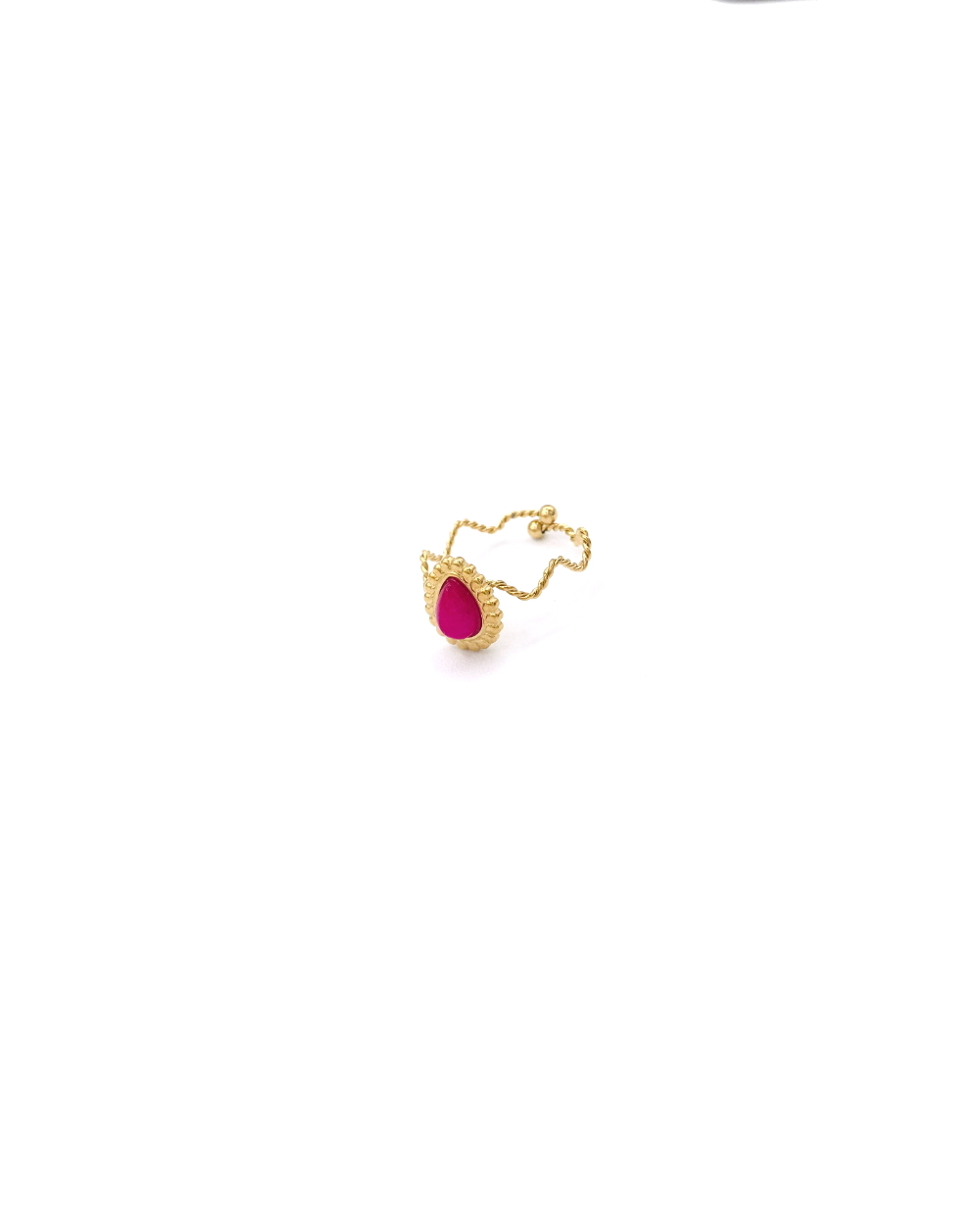 DELICATE FUSCIA STEEL RING