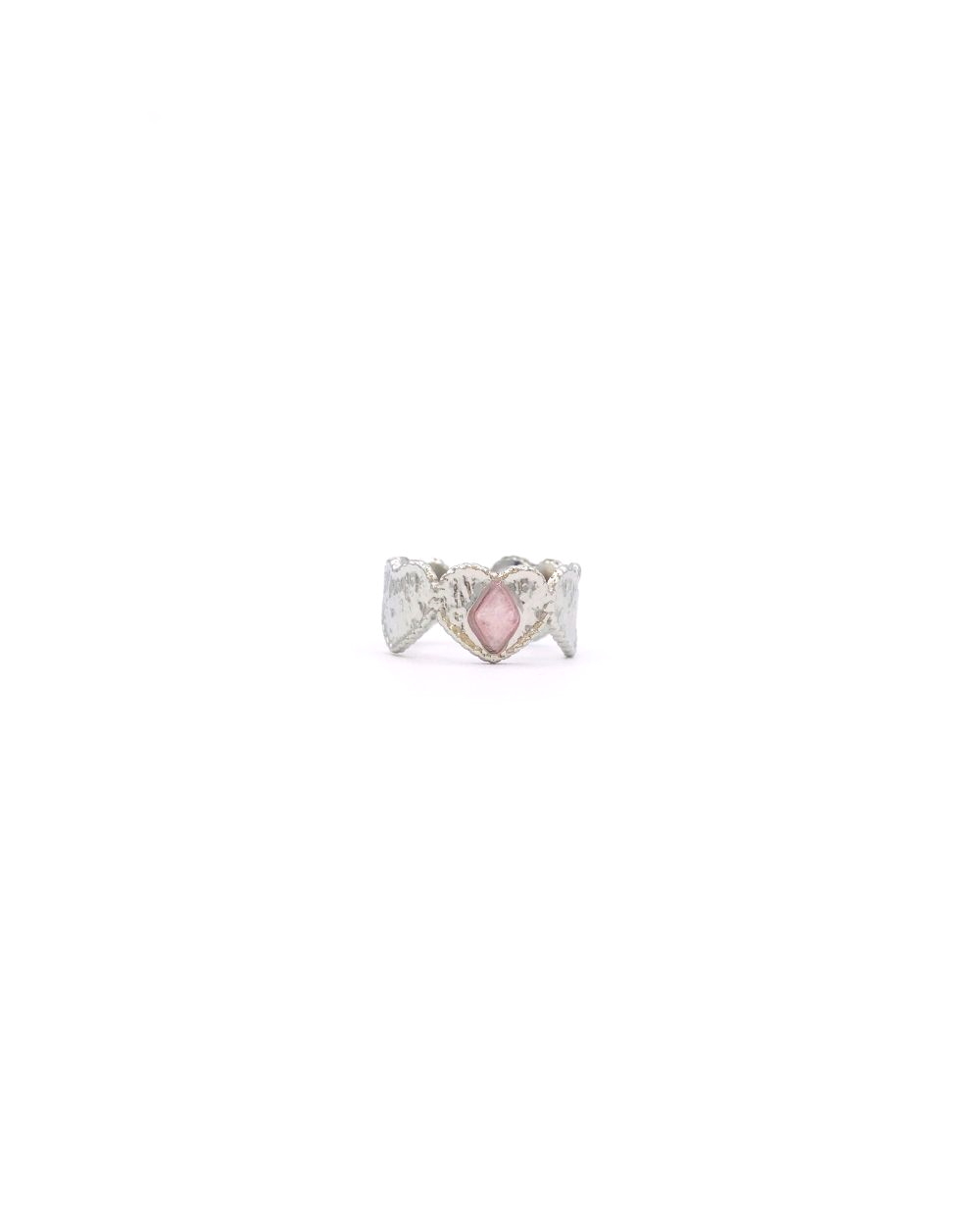 HEARTS PINK STEEL RING