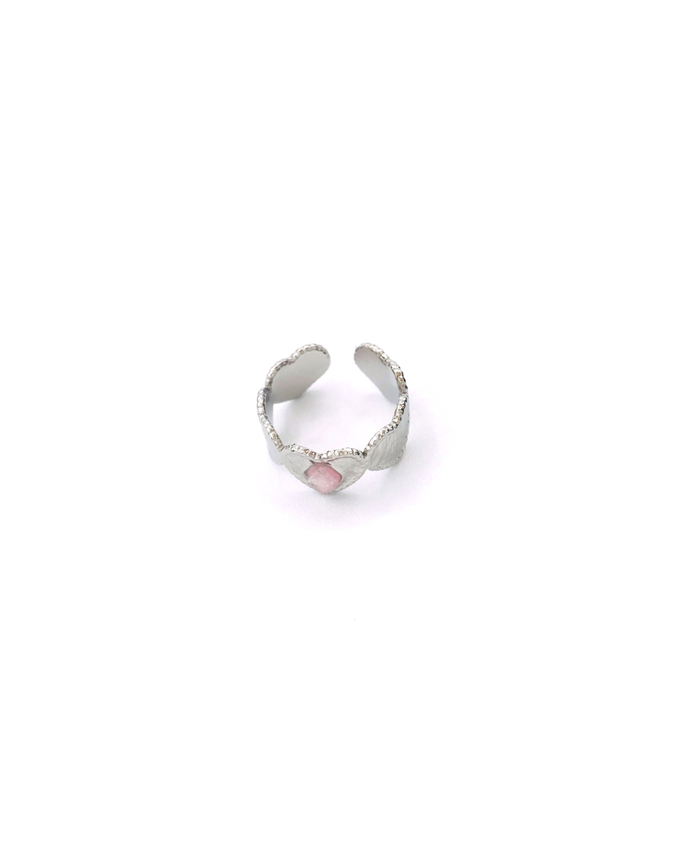 HEARTS PINK STEEL RING