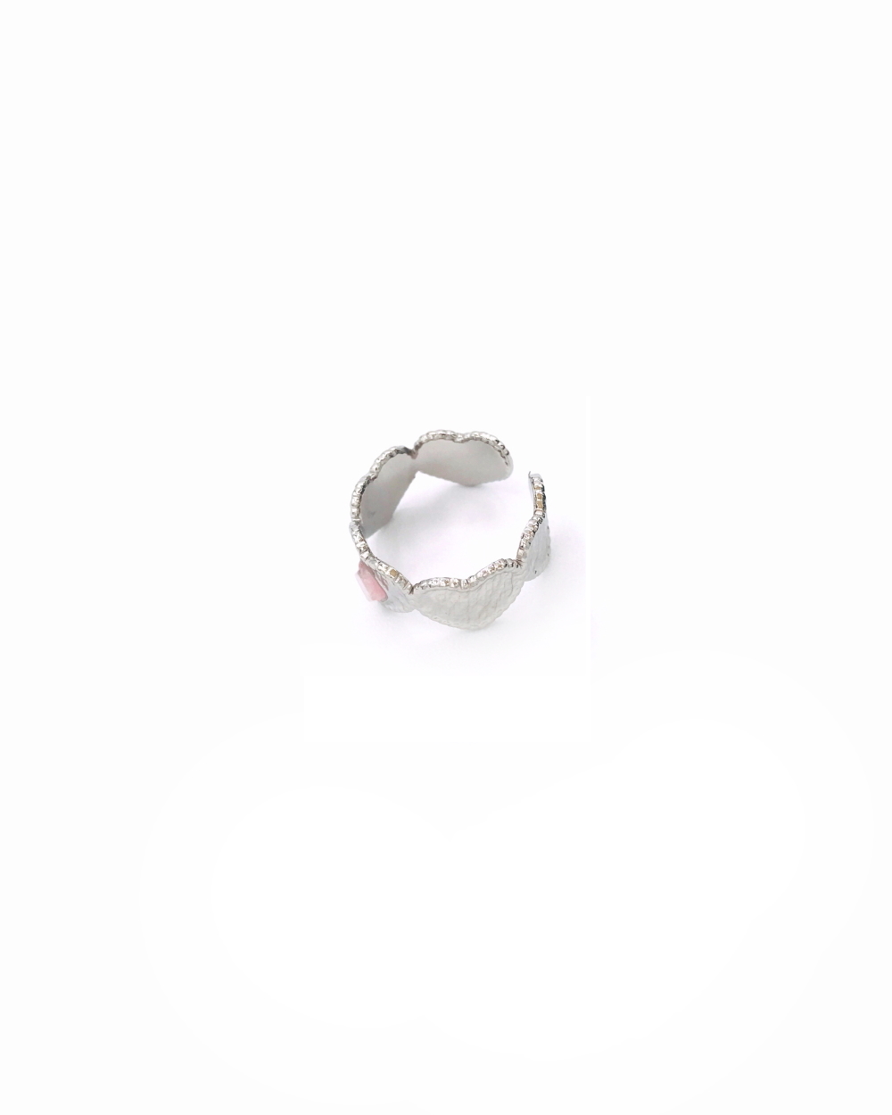 HEARTS PINK STEEL RING