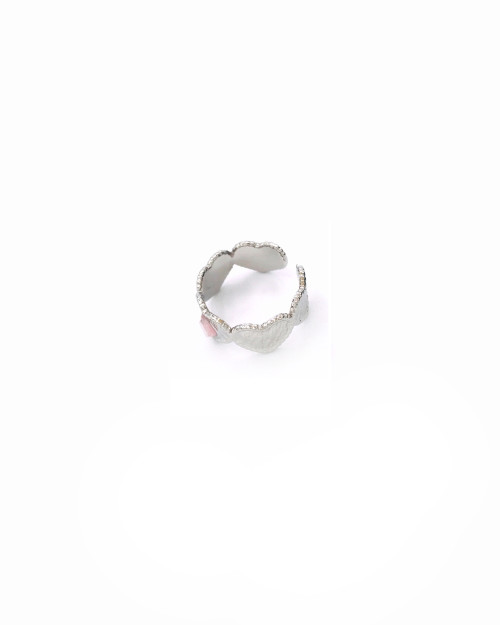HEARTS PINK STEEL RING