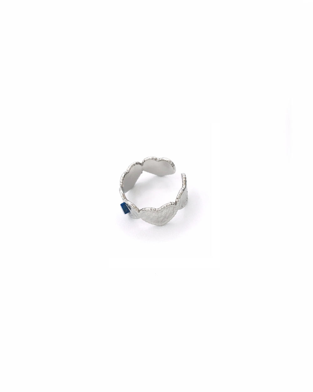HEARTS NAVY STEEL RING