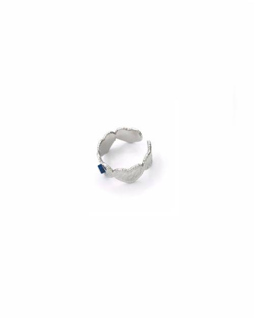 HEARTS NAVY STEEL RING