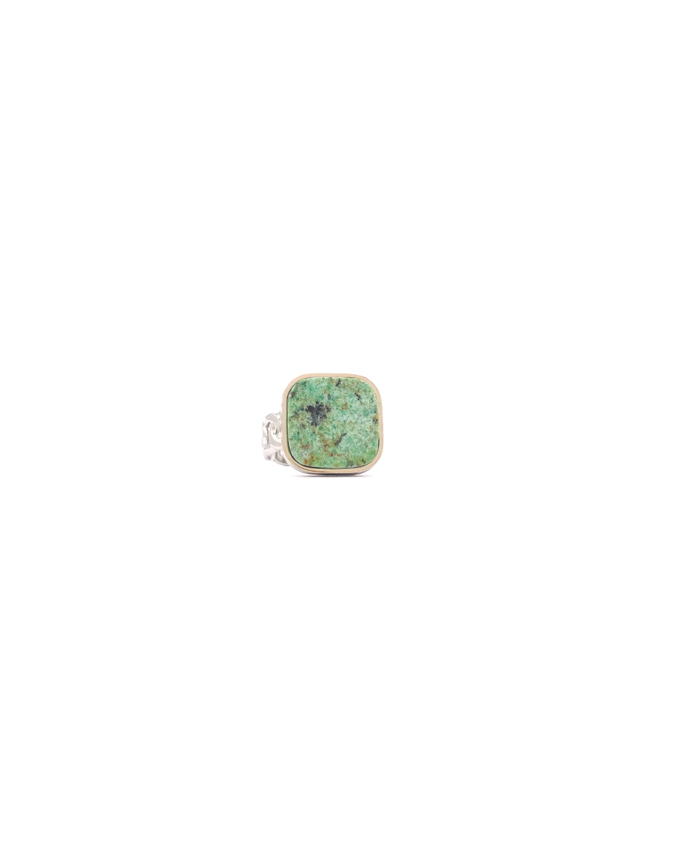 SQUARE GREEN STEEL RING