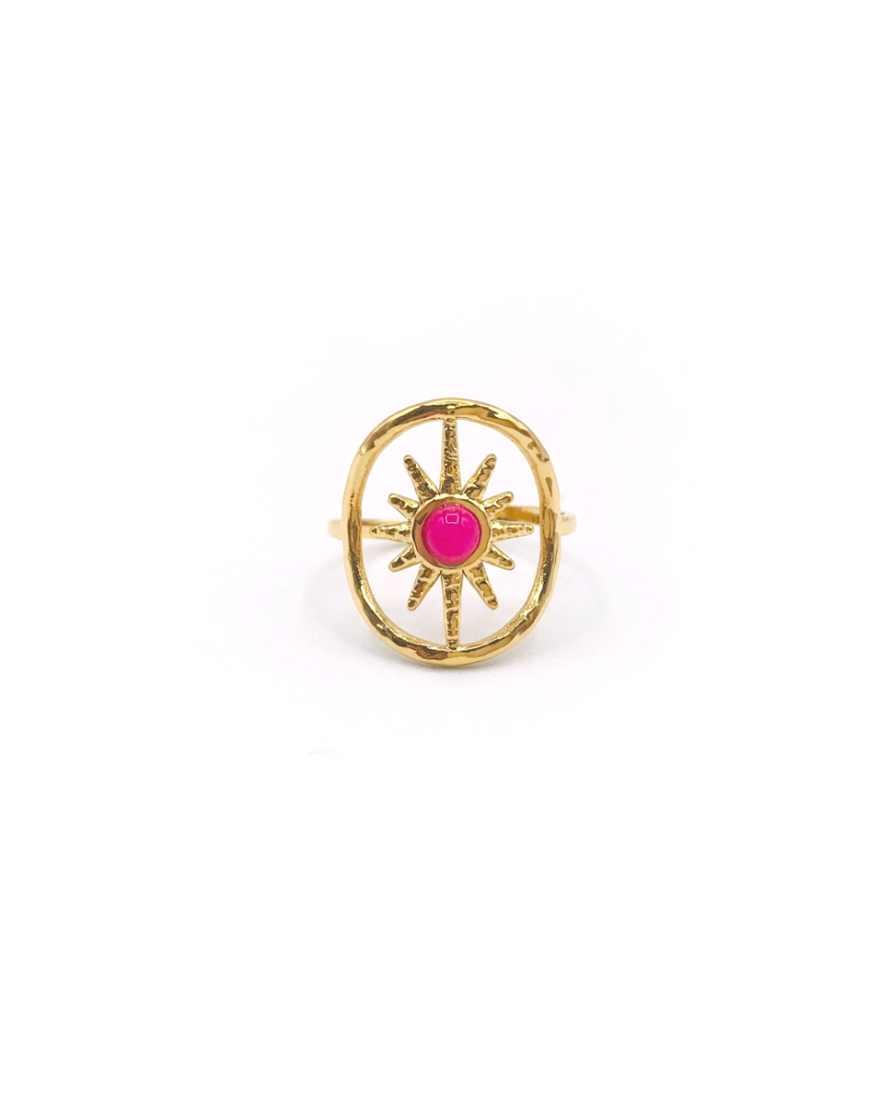 SIRIUS FUSCIA STEEL RING