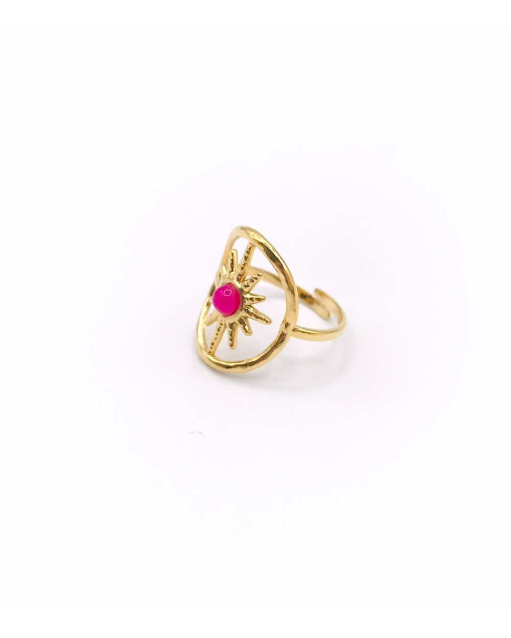 SIRIUS FUSCIA STEEL RING