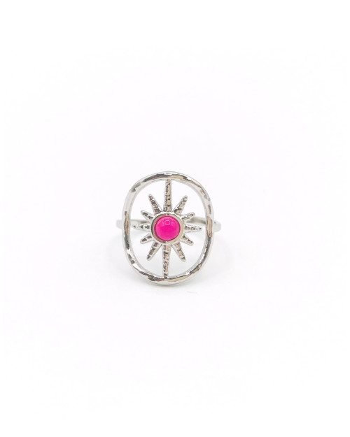 SIRIUS FUSCIA STEEL RING