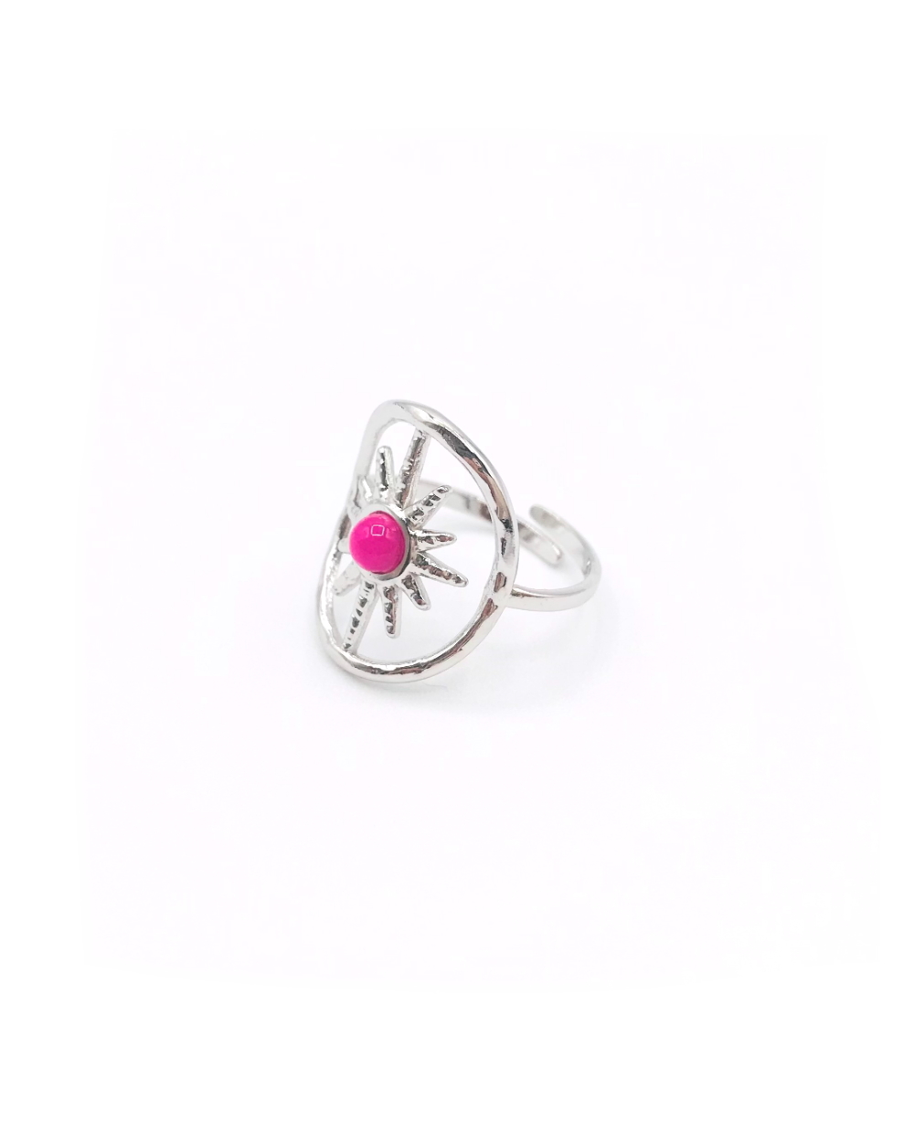 SIRIUS FUSCIA STEEL RING