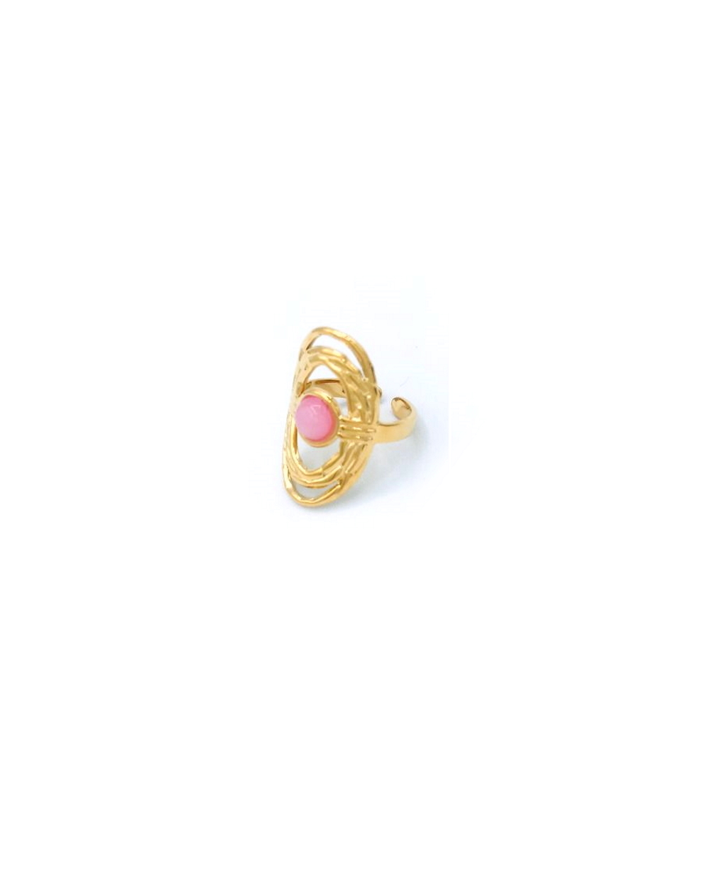 CLEOPATRA PINK STEEL RING