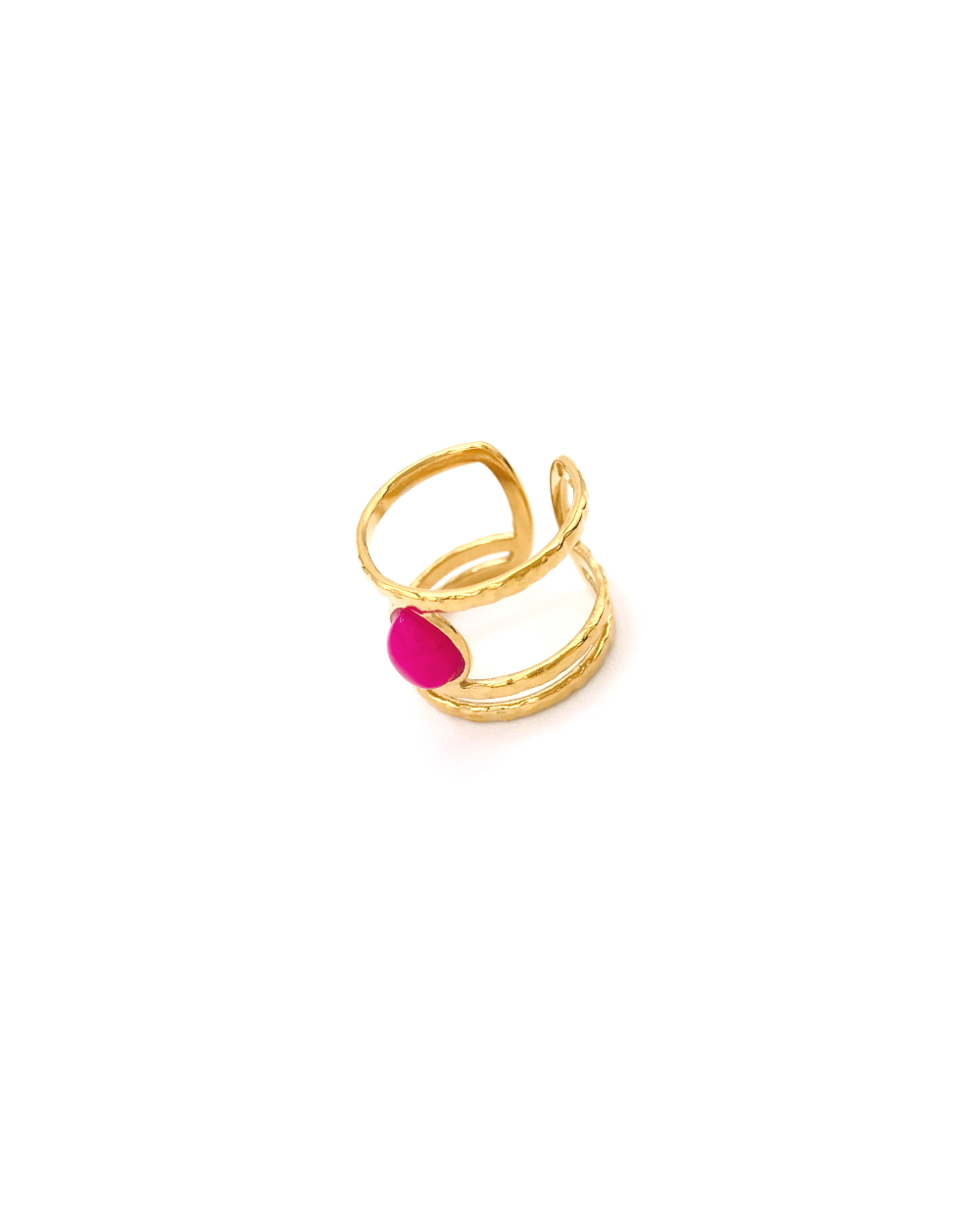 AMELIA STEEL RING FUCSIA