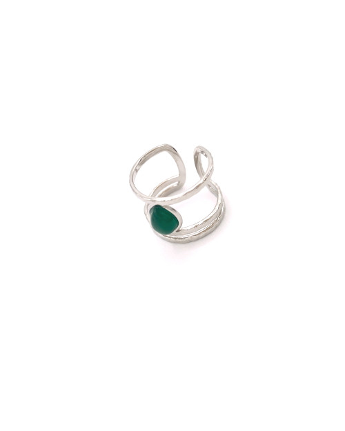AMELIA STEEL RING GREEN