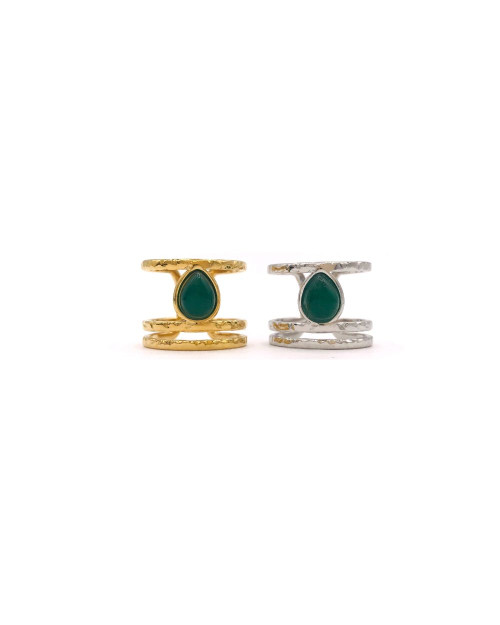AMELIA STEEL RING GREEN