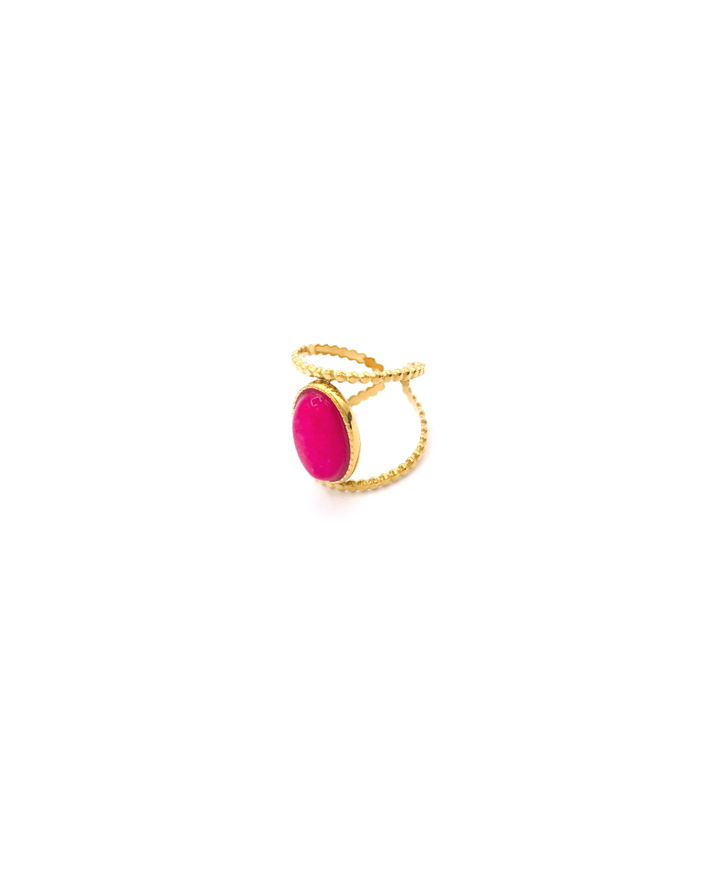 DIANA STEEL RING FUCSIA