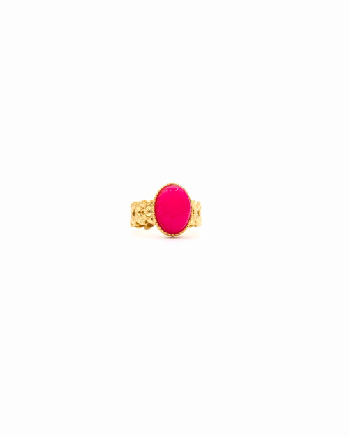 MONACO FUCSIA STEEL RING