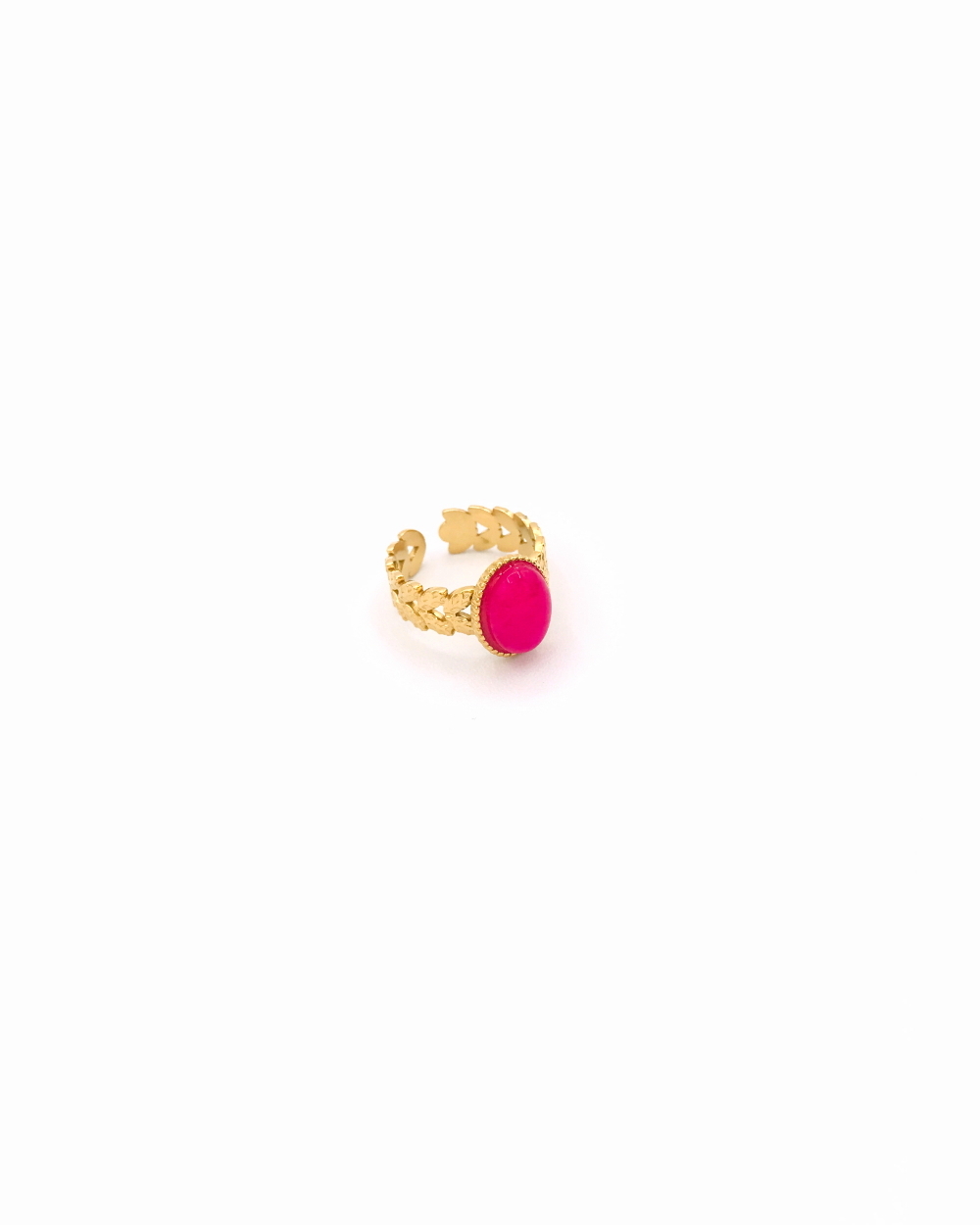 MONACO FUCSIA STEEL RING