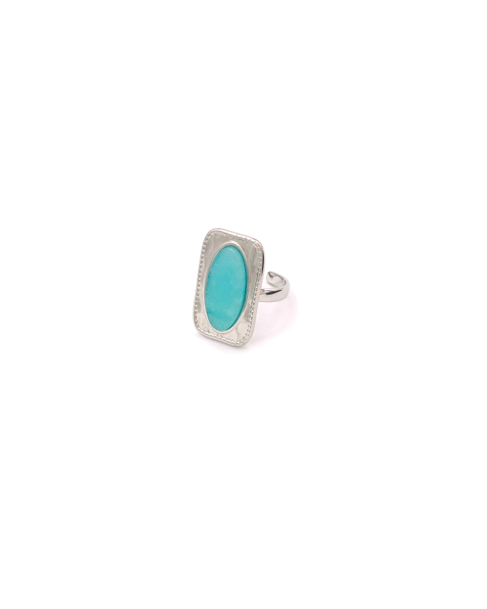 AFRODITE BLUE STONE STEEL RING