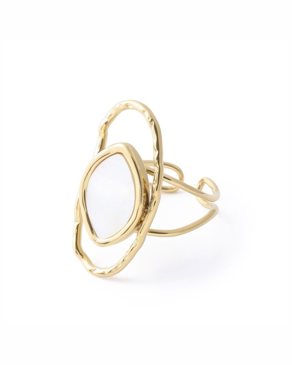 Stainless Steel Ring with madrepearl