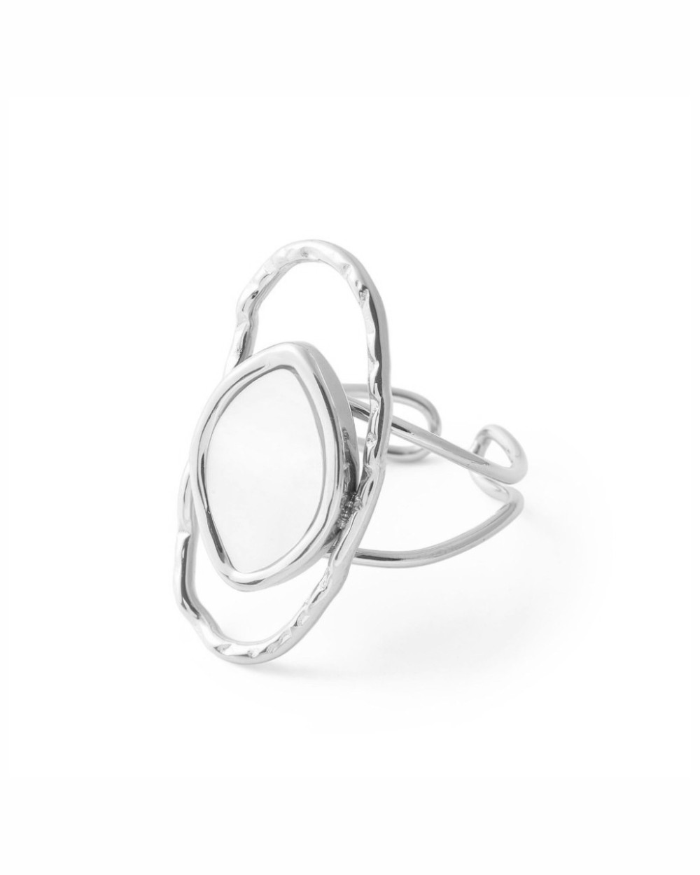 Stainless Steel Ring with madrepearl