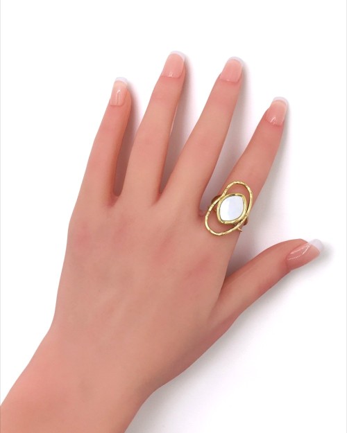 Stainless Steel Ring with madrepearl
