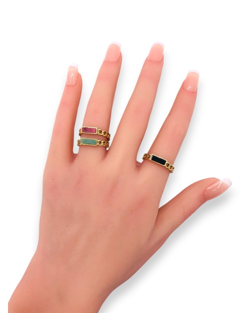 Stainless Steel Ring with stone